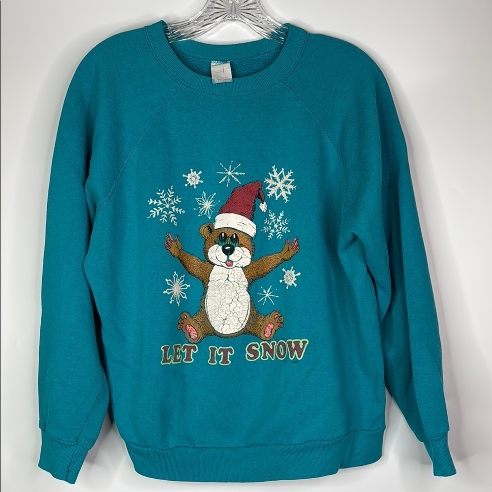 Vintage Tultex Let It Snow Raglan Sleeve Sweatshirt XL